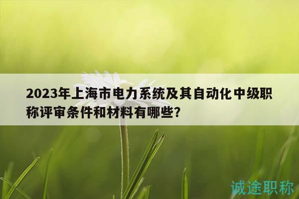 2023年上海市电力系统及其自动化中级职称评审条件和材料有哪些？