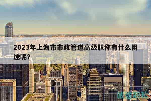 2023年上海市市政管道高级职称有什么用途呢？