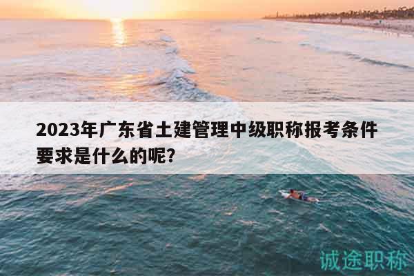 2023年广东省土建管理中级职称报考条件要求是什么的呢？