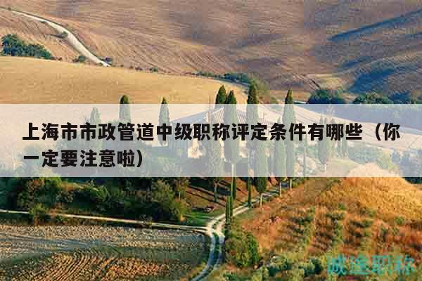 上海市市政管道中级职称评定条件有哪些（你一定要注意啦）