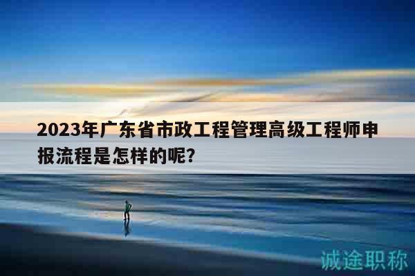 2023年广东省市政工程管理高级工程师申报流程是怎样的呢？