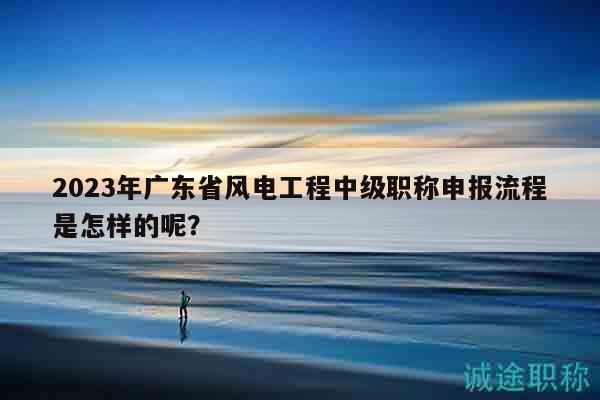 2023年广东省风电工程中级职称申报流程是怎样的呢？