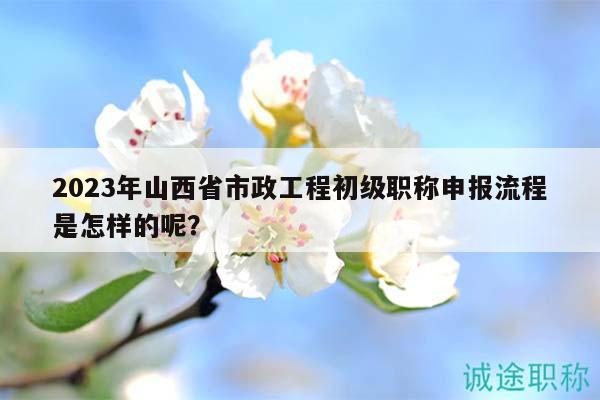 2023年山西省市政工程初级职称申报流程是怎样的呢？