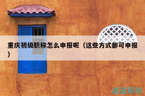 重庆初级职称怎么申报呢（这些方式都可申报）