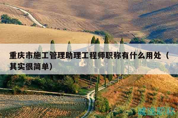 重庆市施工管理助理工程师职称有什么用处（其实很简单）