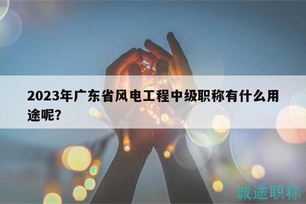 2023年广东省风电工程中级职称有什么用途呢？