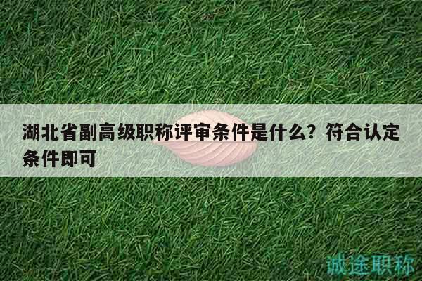 湖北省副高级职称评审条件是什么？符合认定条件即可