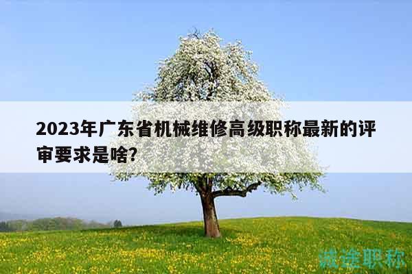 2023年广东省机械维修高级职称最新的评审要求是啥？