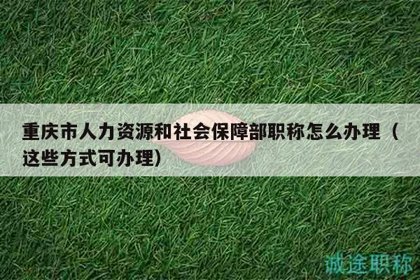 重庆市人力资源和社会保障部职称怎么办理（这些方式可办理）
