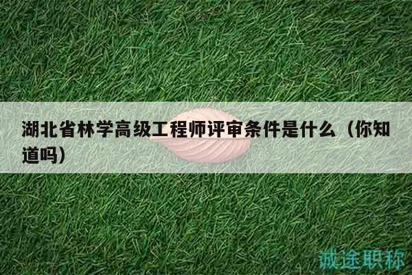湖北省林学高级工程师评审条件是什么（你知道吗）