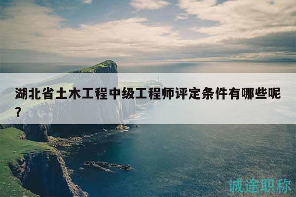 湖北省土木工程中级工程师评定条件有哪些呢？
