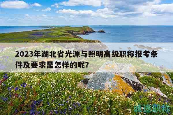 2023年湖北省光源与照明高级职称报考条件及要求是怎样的呢？