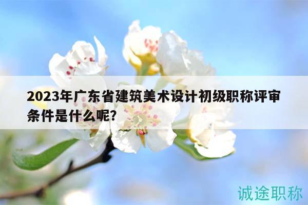2023年广东省建筑美术设计初级职称评审条件是什么呢？