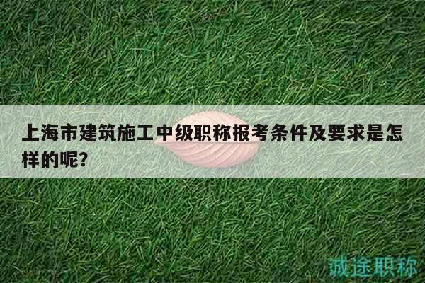上海市建筑施工中级职称报考条件及要求是怎样的呢？