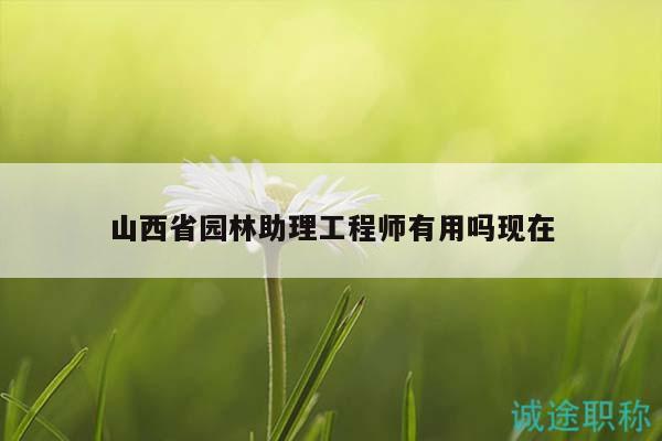 山西省园林助理工程师有用吗现在