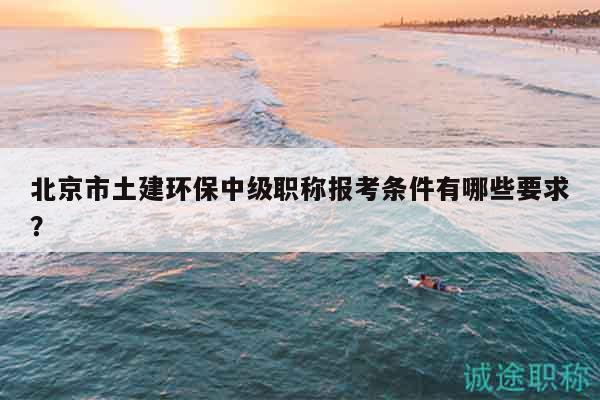 北京市土建环保中级职称报考条件有哪些要求？