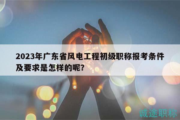2023年广东省风电工程初级职称报考条件及要求是怎样的呢？