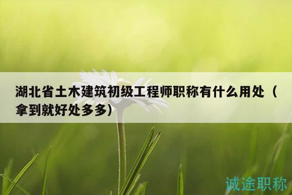 湖北省土木建筑初级工程师职称有什么用处（拿到就好处多多）