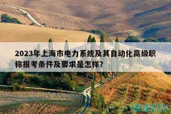2023年上海市电力系统及其自动化高级职称报考条件及要求是怎样？