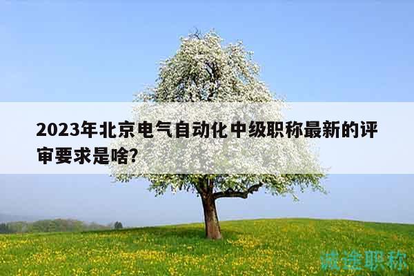 2023年北京电气自动化中级职称最新的评审要求是啥？