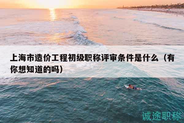 上海市造价工程初级职称评审条件是什么（有你想知道的吗）