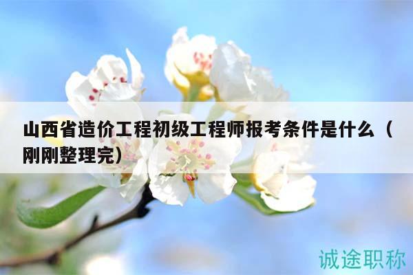 山西省造价工程初级工程师报考条件是什么（刚刚整理完）