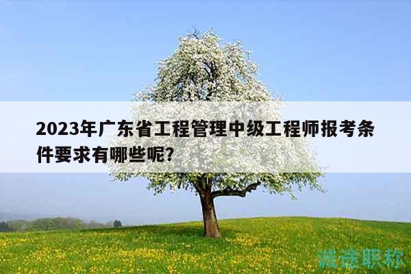 2023年广东省工程管理中级工程师报考条件要求有哪些呢？