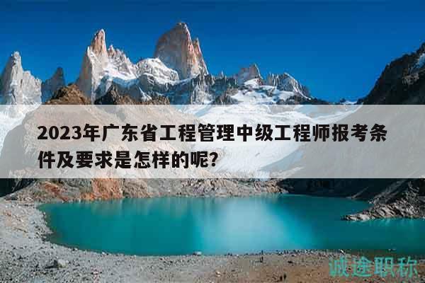 2023年广东省工程管理中级工程师报考条件及要求是怎样的呢？