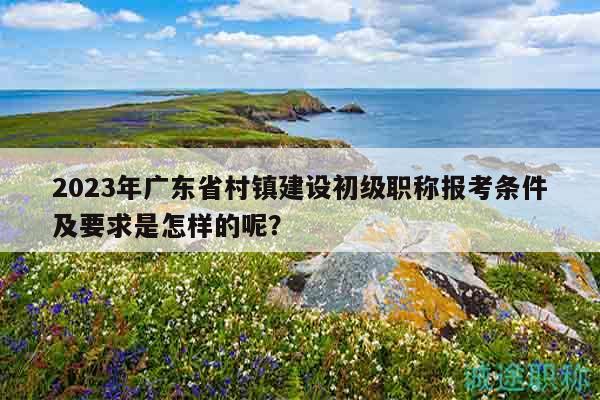 2023年广东省村镇建设初级职称报考条件及要求是怎样的呢？