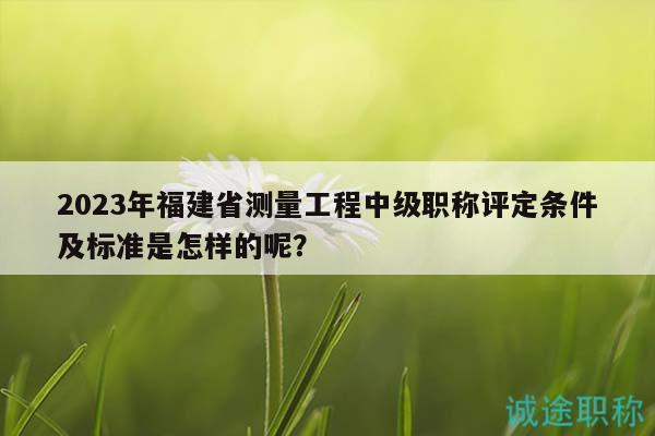 2023年福建省测量工程中级职称评定条件及标准是怎样的呢？