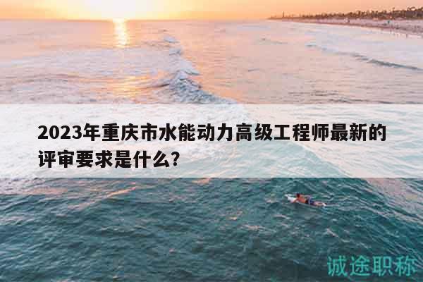 2023年重庆市水能动力高级工程师最新的评审要求是什么？