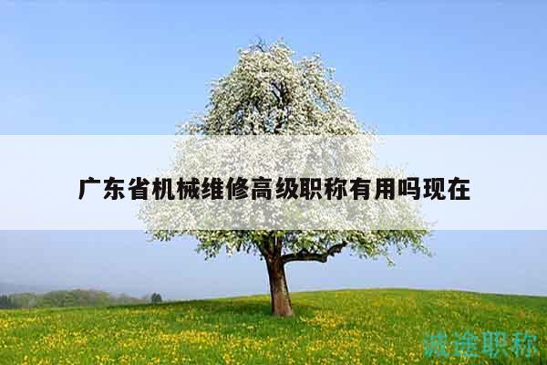 广东省机械维修高级职称有用吗现在