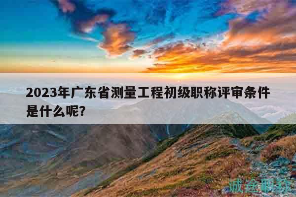 2023年广东省测量工程初级职称评审条件是什么呢？