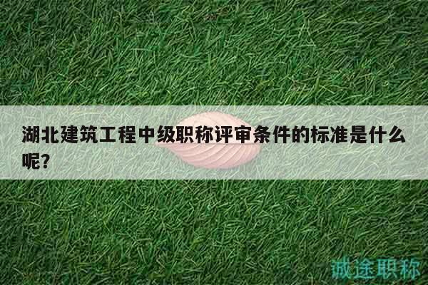 湖北建筑工程中级职称评审条件的标准是什么呢？