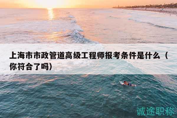 上海市市政管道高级工程师报考条件是什么（你符合了吗）