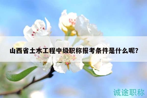 山西省土木工程中级职称报考条件是什么呢？