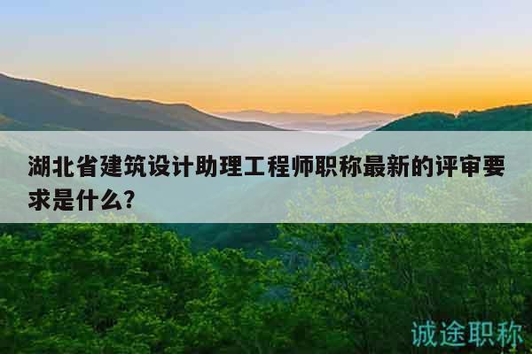 湖北省建筑设计助理工程师职称最新的评审要求是什么？