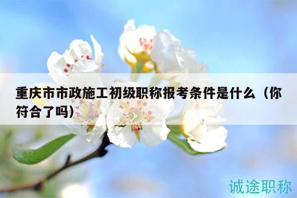 重庆市市政施工初级职称报考条件是什么（你符合了吗）