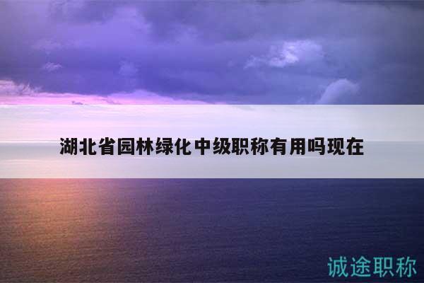 湖北省园林绿化中级职称有用吗现在