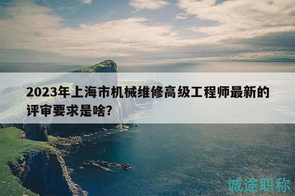 2023年上海市机械维修高级工程师最新的评审要求是啥？