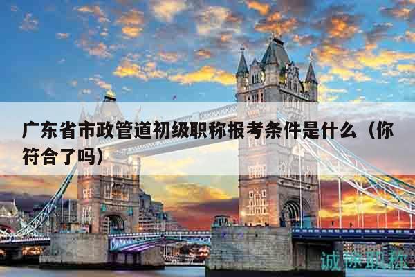 广东省市政管道初级职称报考条件是什么（你符合了吗）