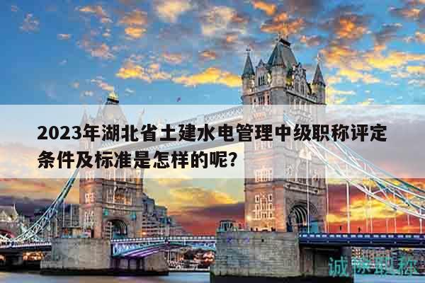 2023年湖北省土建水电管理中级职称评定条件及标准是怎样的呢？