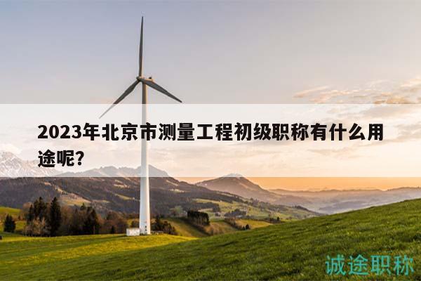 2023年北京市测量工程初级职称有什么用途呢？