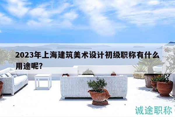 2023年上海建筑美术设计初级职称有什么用途呢？