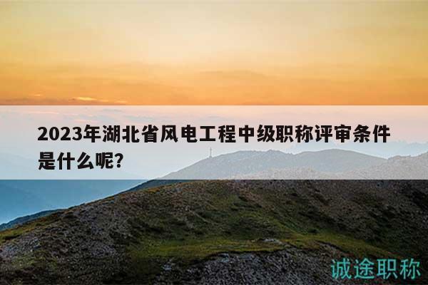 2023年湖北省风电工程中级职称评审条件是什么呢？