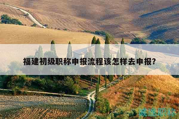 福建初级职称申报流程该怎样去申报？