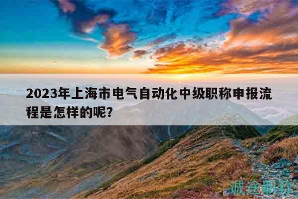 2023年上海市电气自动化中级职称申报流程是怎样的呢？