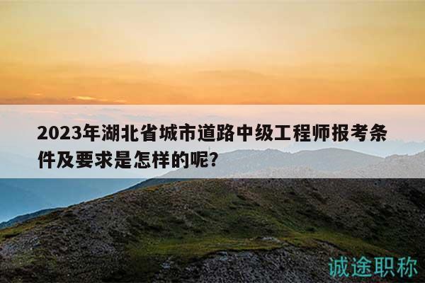 2023年湖北省城市道路中级工程师报考条件及要求是怎样的呢？