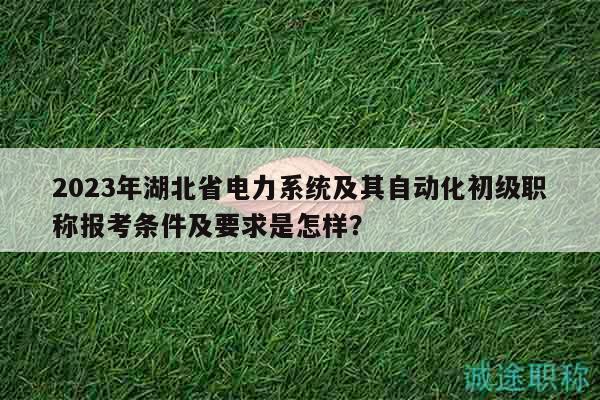 2023年湖北省电力系统及其自动化初级职称报考条件及要求是怎样？