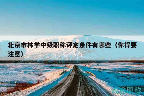 北京市林学中级职称评定条件有哪些（你得要注意）